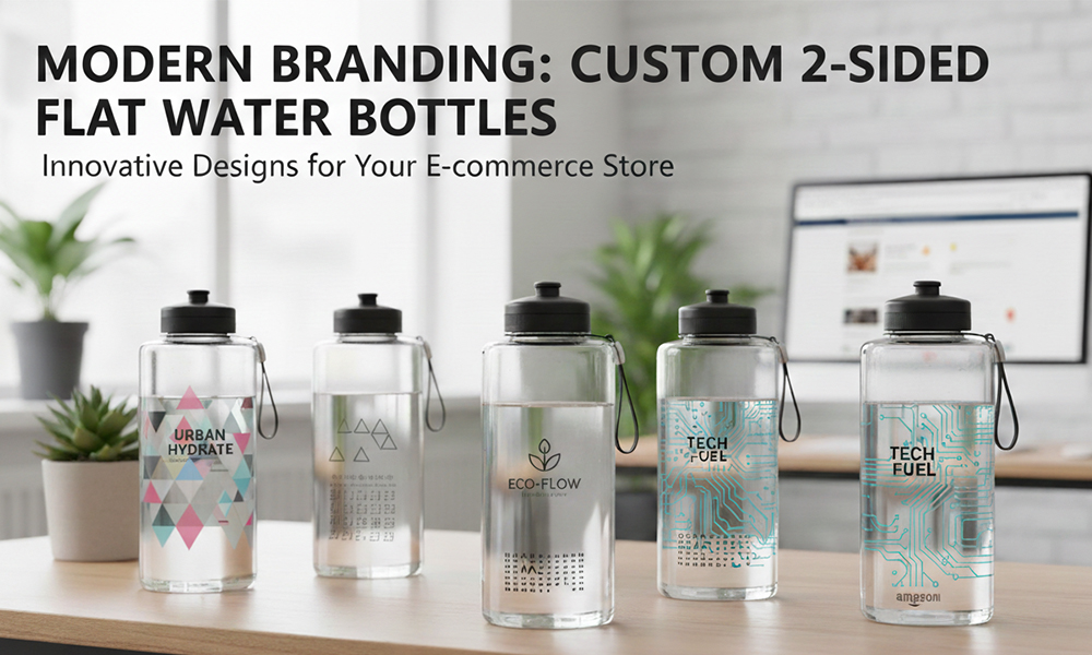Customized 2-sided and flat reusable water bottles